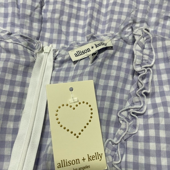 NWT Allison & Kelly Long Sleeve Ruffle Trim Gingham Fit-And-Flare Dress Size M - Picture 14 of 15